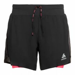 Sortie 🎉 Odlo 2-in-1 Shorts Axalp Trail - Short trail femme 👍 -Odlo shop odlo 2 in 1 shorts axalp trail short trail femme black paradise pink