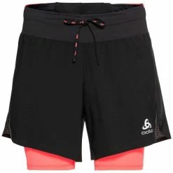 Sortie 🎉 Odlo 2-in-1 Shorts Axalp Trail - Short trail femme 👍 -Odlo shop odlo 2 in 1 shorts axalp trail short trail femme black siesta