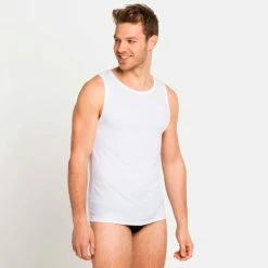 Offres 😀 Odlo Active F-Dry Light Eco - Débardeur homme ✔️ -Odlo shop odlo active f dry light eco debardeur homme white