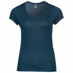 Promo ⌛ Odlo Active F-Dry Light - T-shirt femme 😉 -Odlo shop odlo active f dry light t shirt femme blue wing teal