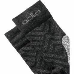 De gros 👍 Odlo Active Warm Hike Graphic - Chaussettes randonnée 🛒 -Odlo shop odlo active warm hike graphic chaussettes randonnee black odlo steel grey 2