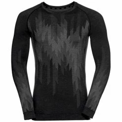 Meilleure vente 🧨 Odlo Bl Top Crew Neck L/S Kinship Pw 200 - Sous-vêtement technique homme ⭐