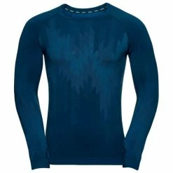 Meilleure vente 🧨 Odlo Bl Top Crew Neck L/S Kinship Pw 200 - Sous-vêtement technique homme ⭐ -Odlo shop odlo bl top crew neck l s kinship pw 200 sous vetement technique homme blue wing teal melange