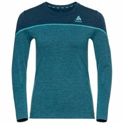 Vente flash 🔔 Odlo Bl Top Crew Neck L/S Revelstoke Pw 150 - Sous-vêtement technique femme 🔥 -Odlo shop odlo bl top crew neck l s revelstoke pw 150 sous vetement technique femme blue wing teal melange polynya