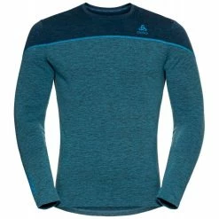 Tout neuf 👍 Odlo Bl Top Crew Neck L/S Revelstoke Pw 150 - Sous-vêtement technique homme 💯 -Odlo shop odlo bl top crew neck l s revelstoke pw 150 sous vetement technique homme blue wing teal melange indigo bunting