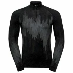 Meilleure affaire ✨ Odlo Bl Top Turtle Neck L/S Half Zip Kinship - Sous-vêtement technique homme 🌟 -Odlo shop odlo bl top turtle neck l s half zip kinship sous vetement technique homme black melange 2