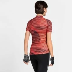 De gros ⌛ Odlo Element - Maillot vélo manches courtes col montant femme 🔥 -Odlo shop odlo element maillot velo manches courtes col montant femme black graphic 3