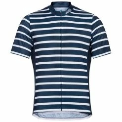 Nouveau 👏 Odlo Essential - Maillot vélo homme ✔️ -Odlo shop odlo essential maillot velo homme dark sapphire white