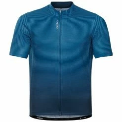 Nouveau 👏 Odlo Essential - Maillot vélo homme ✔️ -Odlo shop odlo essential maillot velo homme indigo bunting blue wing teal