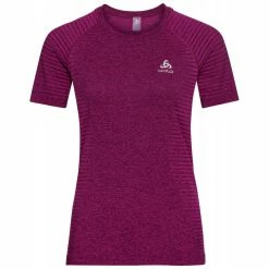 Nouveau 🎁 Odlo Essential Seamless - T-shirt running femme 🔥 -Odlo shop odlo essential seamless t shirt running femme festival fuchsia melange
