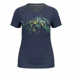 Meilleure affaire 🎁 Odlo F-Dry Print - T-shirt femme 😍 -Odlo shop odlo f dry print t shirt femme dark sapphire graphic
