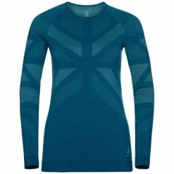 De gros 🤩 Odlo Natural + Kinship Warm - Maillot manches longues femme ❤️ -Odlo shop odlo natural kinship warm maillot manches longues femme submerged melange