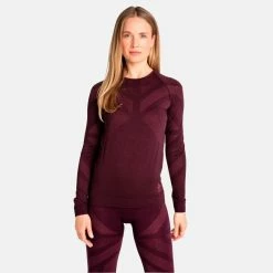 De gros 🤩 Odlo Natural + Kinship Warm - Maillot manches longues femme ❤️ -Odlo shop odlo natural kinship warm maillot manches longues femme winetasting melange 2