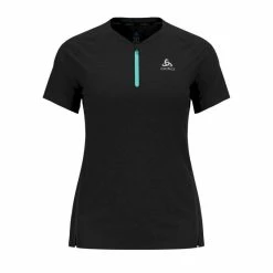 Grosses soldes 😍 Odlo T-Shirt Crew Neck S/S 1/2 Zip Axalp Trai - T-shirt femme 🌟